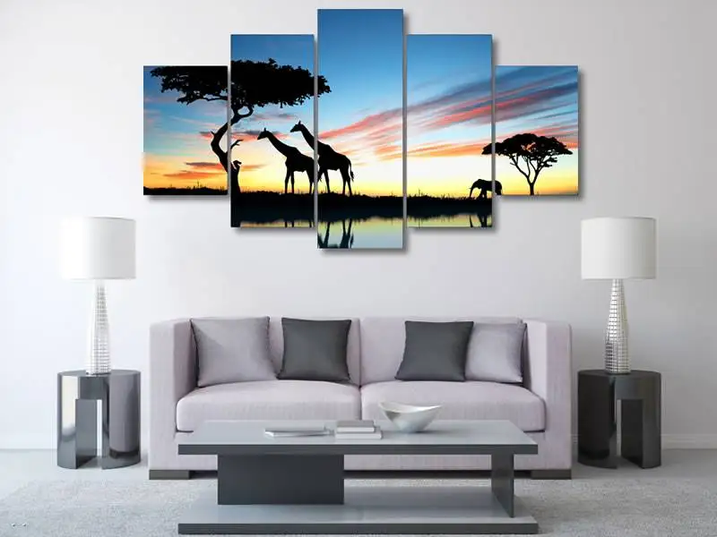 Hd печатные пейзажи Африки сафари группа картина декор комнаты печать плакат