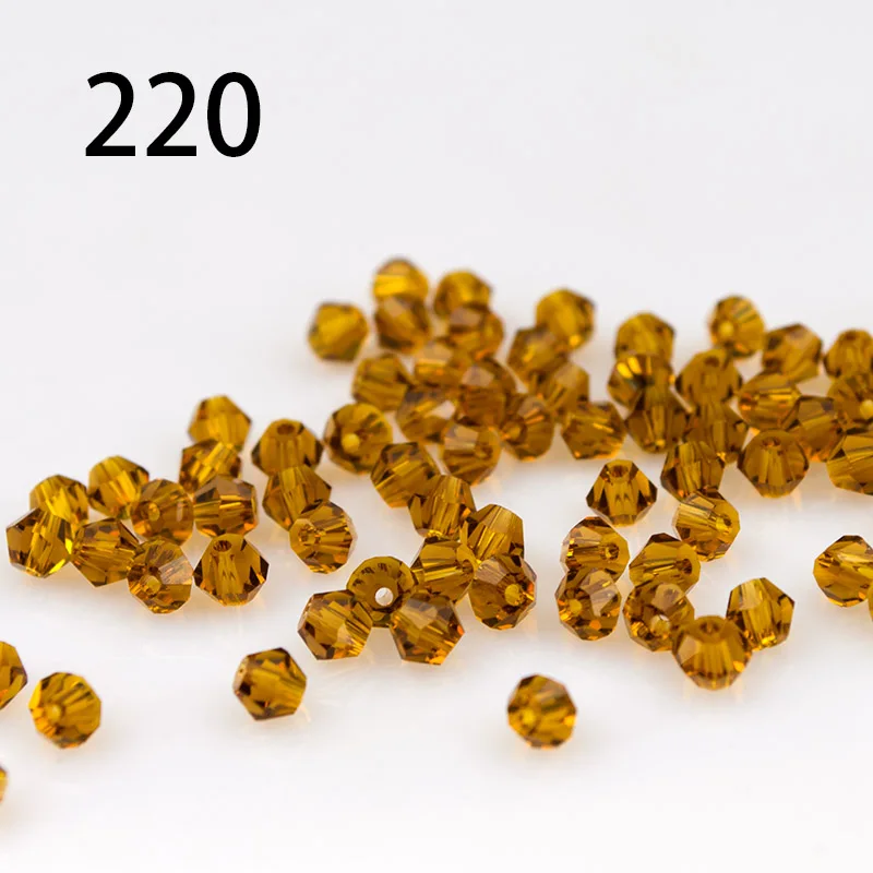 220 Торговля хрусталь, класс AAA бусины 100 шт/партия 4 мм Bicone Beads 5328/5301 Шарм свободные бусины для одежды «сделай сам» - Цвет: 220