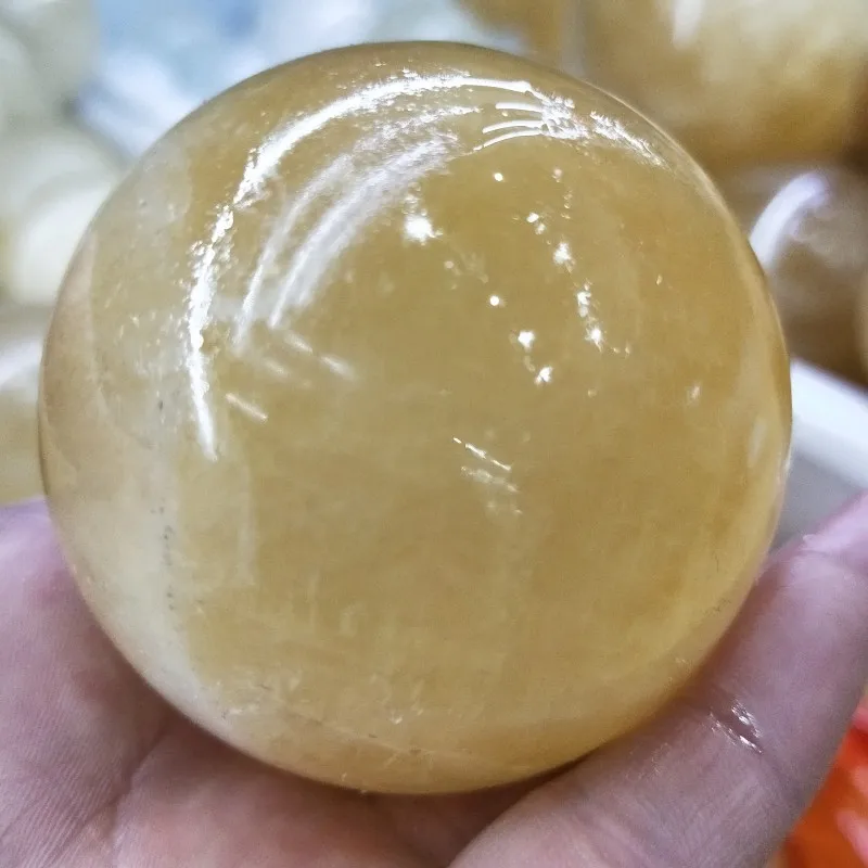 50 мм уникальный натуральный цитрин Исландская Сфера кальцит сфера желтого цвета