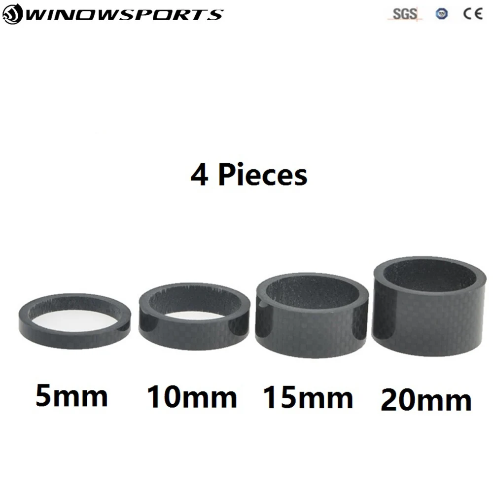 4 pcs Из углерода велосипед Stem 4 шт. 5/10/15/20 мм комплект шайб прокладка для велосипеда комплект для велосипеда исправить ремонт - Цвет: 4 pcs