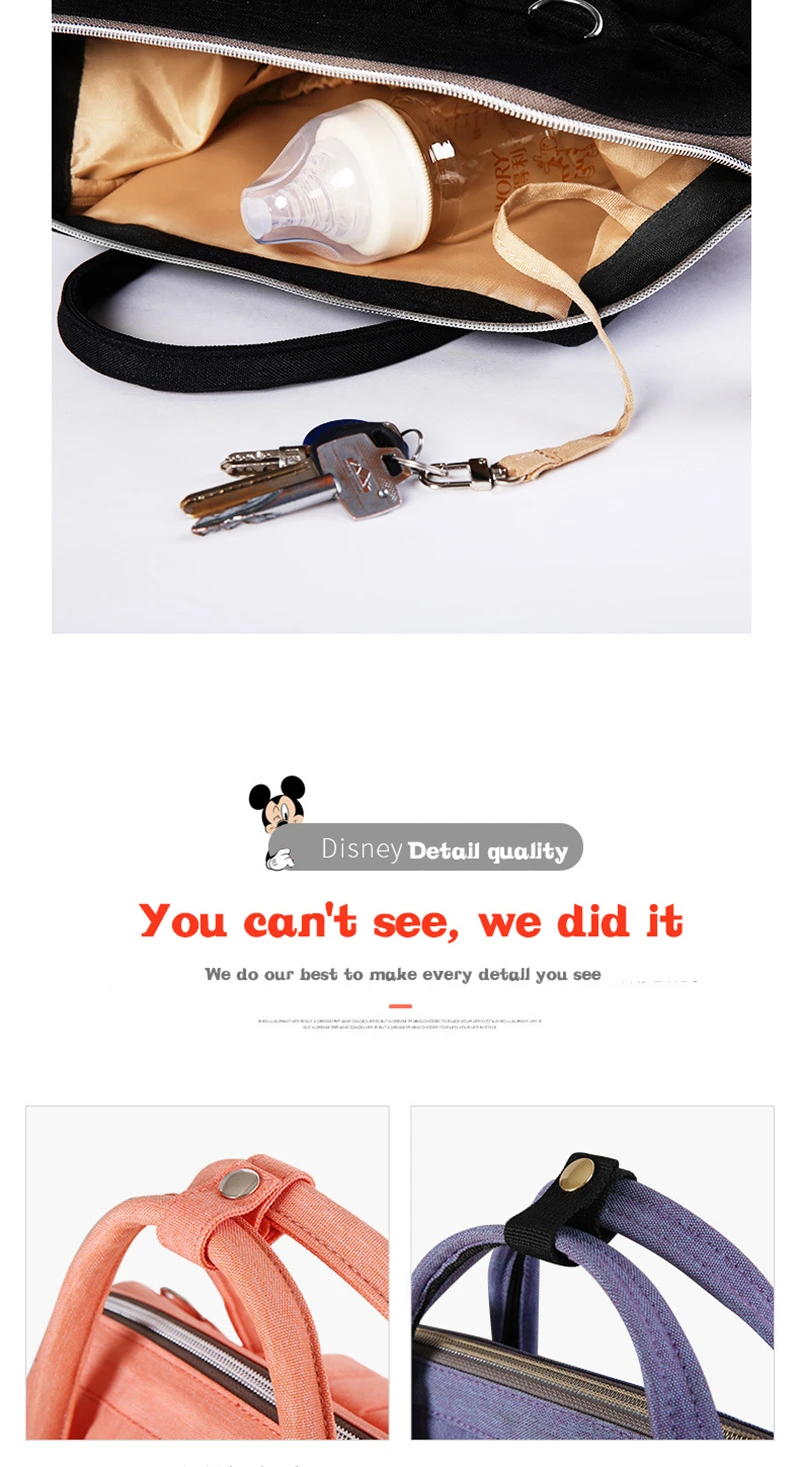 Disney бутылочки для кормления Изоляционные сумки USB Ткань Оксфорд сумка для хранения подгузников рюкзак водонепроницаемая сумка большая емкость Сумки для подгузников