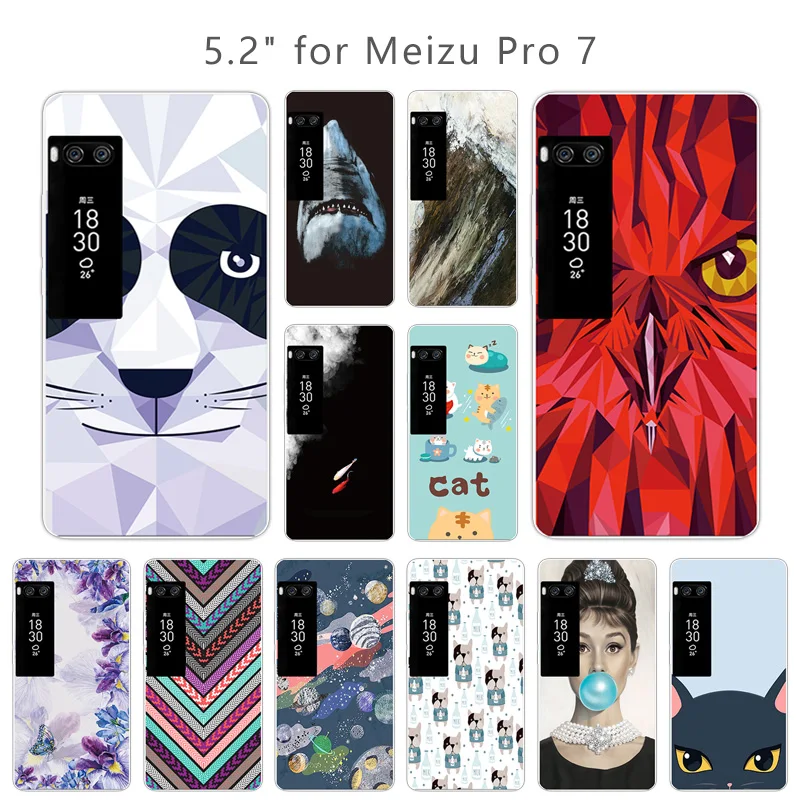 3D чехол для телефона Meizu Pro 7 мягкий силиконовый Pro7 задняя крышка из прозрачного