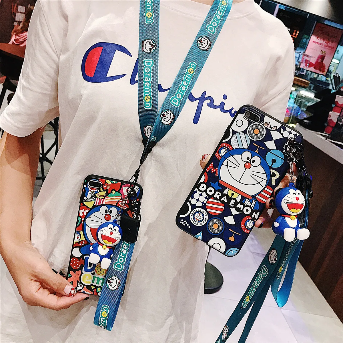 Для iPhone 11 Pro Xs Max XR 6 7 8Plus чехол Doraemon TPU подставка держатель мягкий телефонный