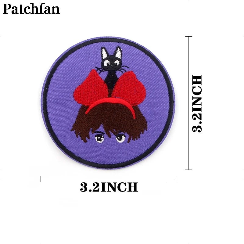 Patchfan Kiki службы доставки, аппликационные заплатки Сделай Сам Железный на обуви рубашка одежда Джерси наклейки в стиле панк вышитые значки A2234