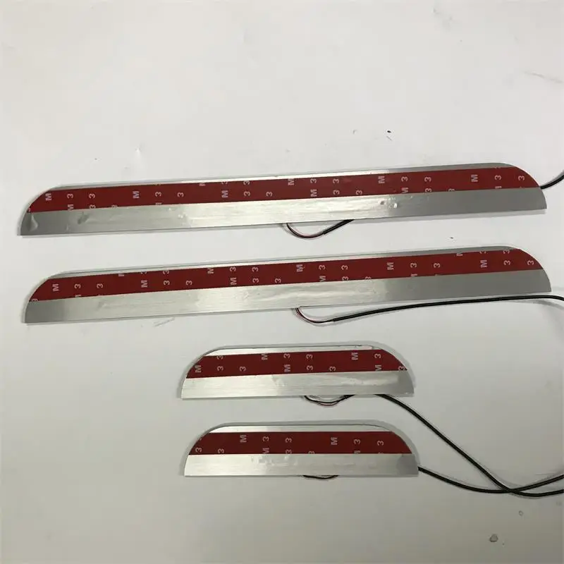 

LED DOOR SILL PLATE LIGHTS moving door scuff Nerf Bars Running Boards entry guards covers fit for KIA RIO 2012-2017 CAR PLATE