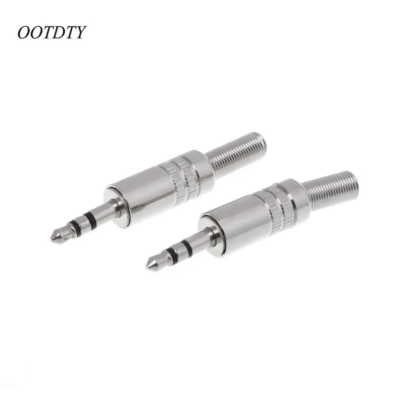 OOTDTY 3,5 мм 5 шт. 3-полюсный стерео металлический разъем 3,5 Plug& разъем адаптера с припойная проволока клеммы 3,5 мм стерео штекер