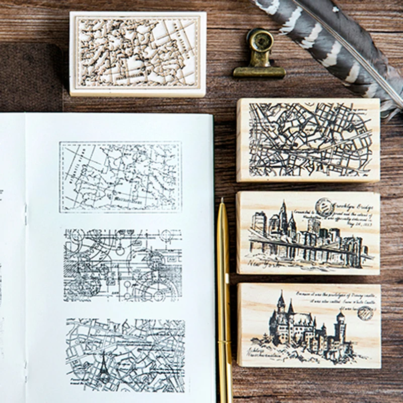 Спутниковая карта/Postmark/замок/город Маяк печать штемпели деревянные резиновые