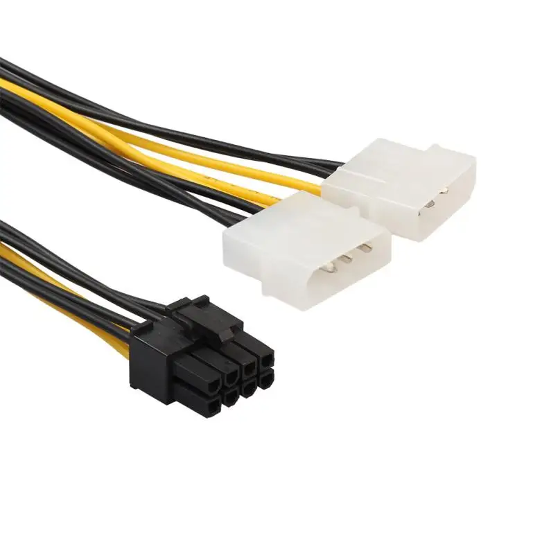Высокое качество Новый адаптер кабель питания двойной Molex 4 Pin к 8 PCI E Express