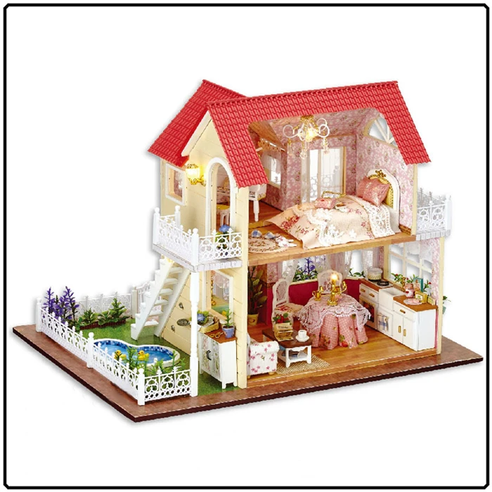Сборный деревянный кукольный домик принцессы сделай сам миниатюрная коробка
