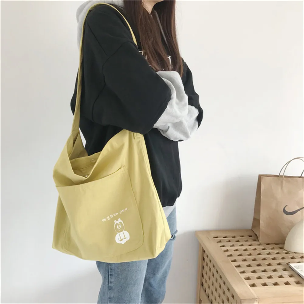 Хлопчатобумажная холщовая Экологически чистая Сумка-тоут для покупок наплечная