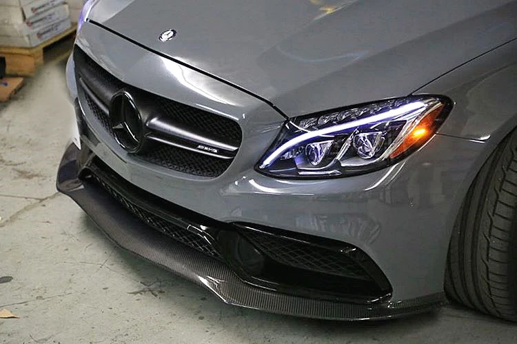 W205 C63 AMG coupe PM Стайлинг передний спойлер // углеродное волокно для губ задний Benz |
