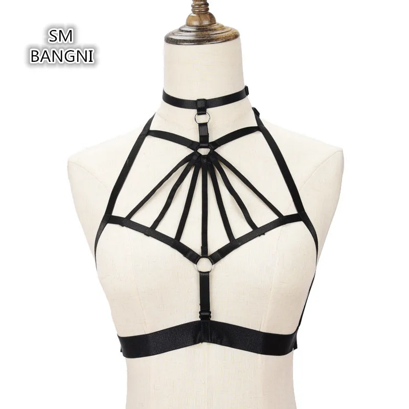 Сексуальное Тело harneess бюстгальтер Харадзюку Готический рейв БДСМ бандаж