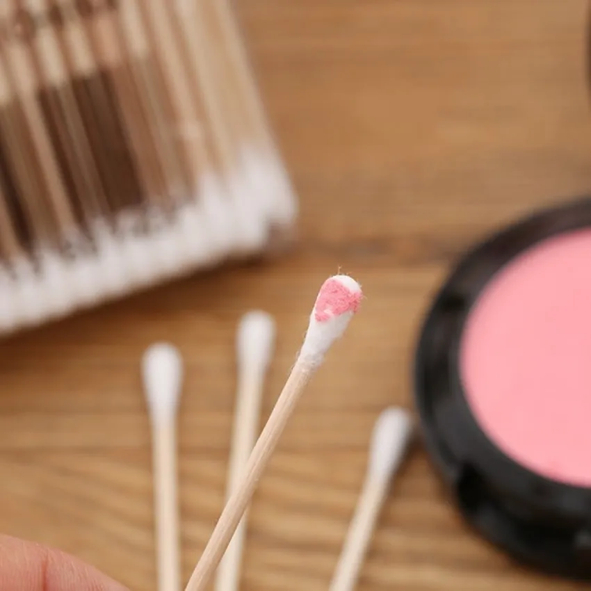 Бамбуковые ватные палочки с двойной головкой для медицинской чистки ушей