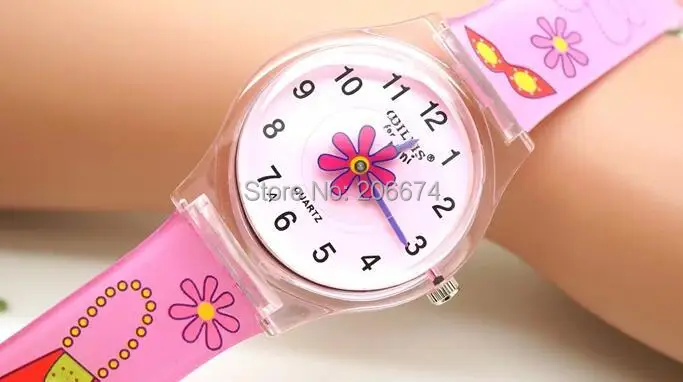 Часы женские водонепроницаемые маленькие аналоговые с красными цветами для