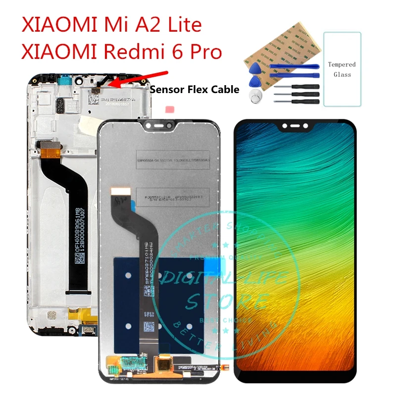 ЖК дисплей с сенсорной панелью для Xiaomi Mi A2 Lite Redmi 6 Pro|Экраны мобильных телефонов| |