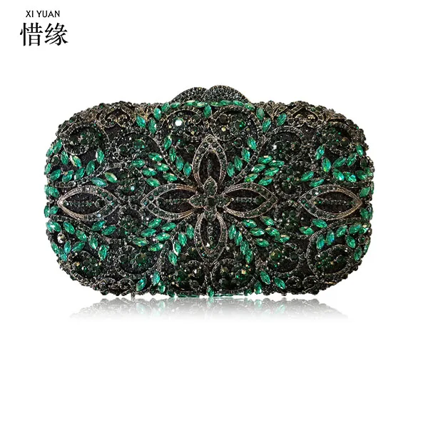 Брендовые Золотые и Серебряные вечерние сумки XIYUAN женские зеленые повседневные