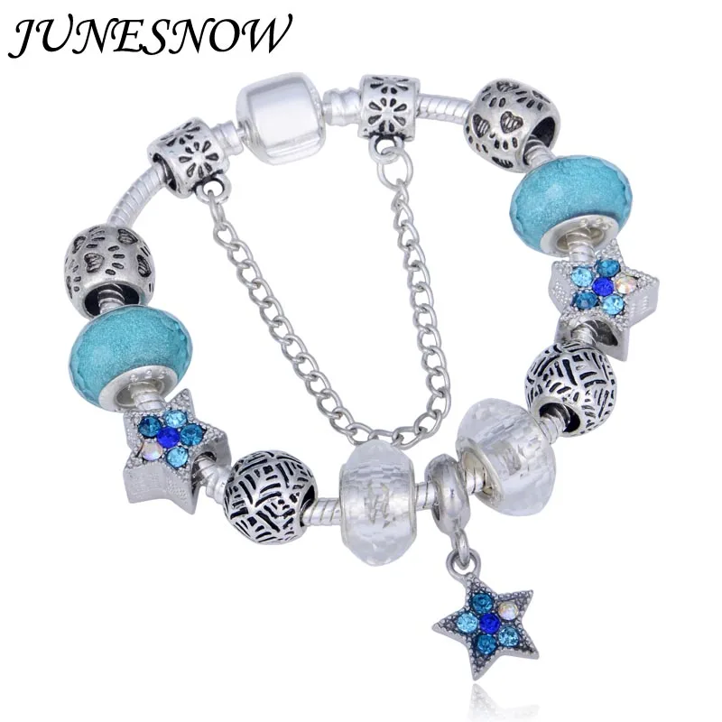 Прямая поставка подарки серебряный браслет-шарма Европейский кристалл Радуга