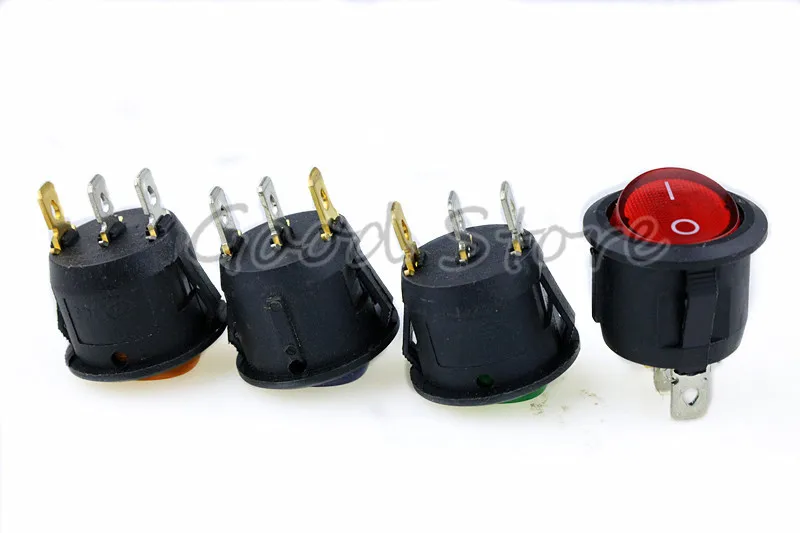 4 шт. 3Pin на включение/выключение автомобиля 220V/12V Круглый Рокер Dot лодка