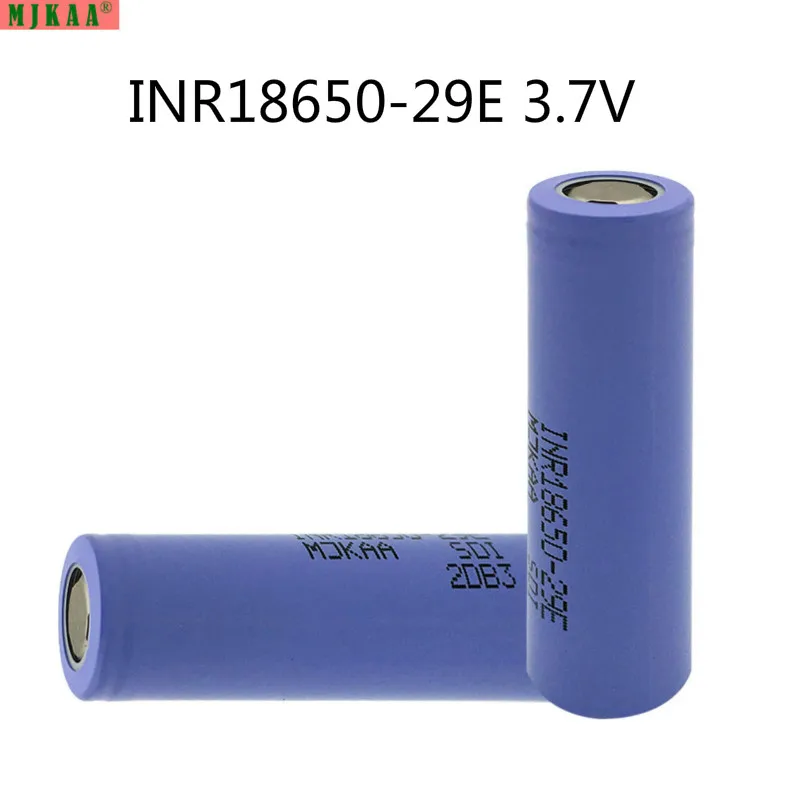 10 шт./лот для 18650 INR18650-29E 2900 мАч 10A 3,7 в перезаряжаемый аккумулятор с высоким дренажным аккумулятором с плоским верхом безопасности