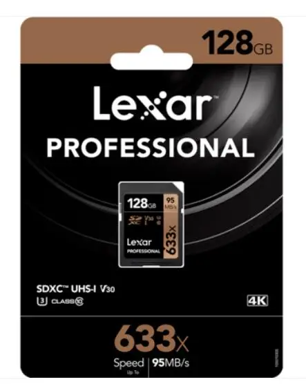 128G Lexar, оригинальная sd-карта 633x, sd-карта, 64 ГБ, 128 ГБ, 256 ГБ, карта UHS-I U3, SDHC/SDXC, карта флэш-памяти для камеры - Емкость: 128G