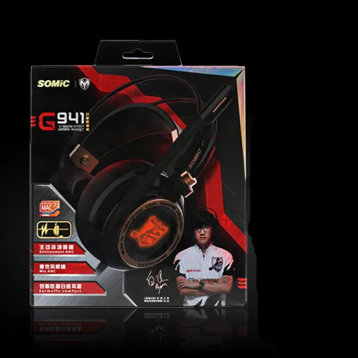 retail box Somic G941 обновление USB 7,1 виртуальная игровая гарнитура с микрофоном вибрации активного шумоподавления наушники для компьютера PC Gamer - Цвет: retail box