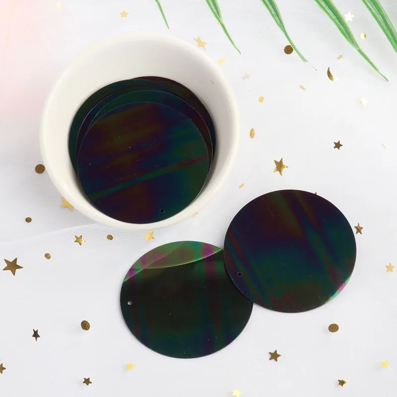 50 мм блесток большой круглый AB Цвет свободные пайетками ПВХ швейные украшения