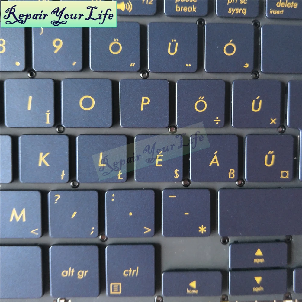 Ремонтная Клавиатура для ноутбука ASUS ZenBook 3 Deluxe UX490 UX490CA UX490UA Hungary standard HU с