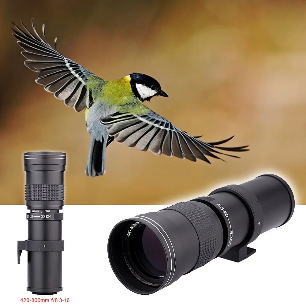 JINTU 420-800 мм F/8 3-16 ручной HD телефото зум объектив для Nikon DSLR камеры D3100 D3200 D3300 D3400 D5100