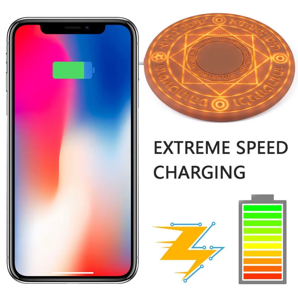 Buyincoins светящиеся Беспроводной быстро Зарядное устройство 10 Вт для iPhone 8 Plus X XS Max XR