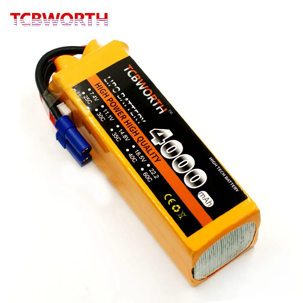 TCBWORTH Batteries 6S 22.2V 4000mAh 60C RC Airplane LiPo Battery For RC Helicopter Quadrotor Car Boat Drone Truck Batteries LiPo