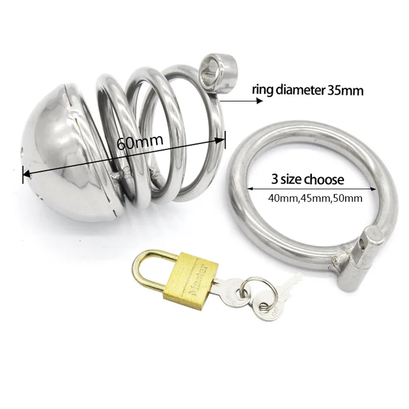 Металлическое кольцо на пенис Мужская клетка целомудрия из нержавеющей стали