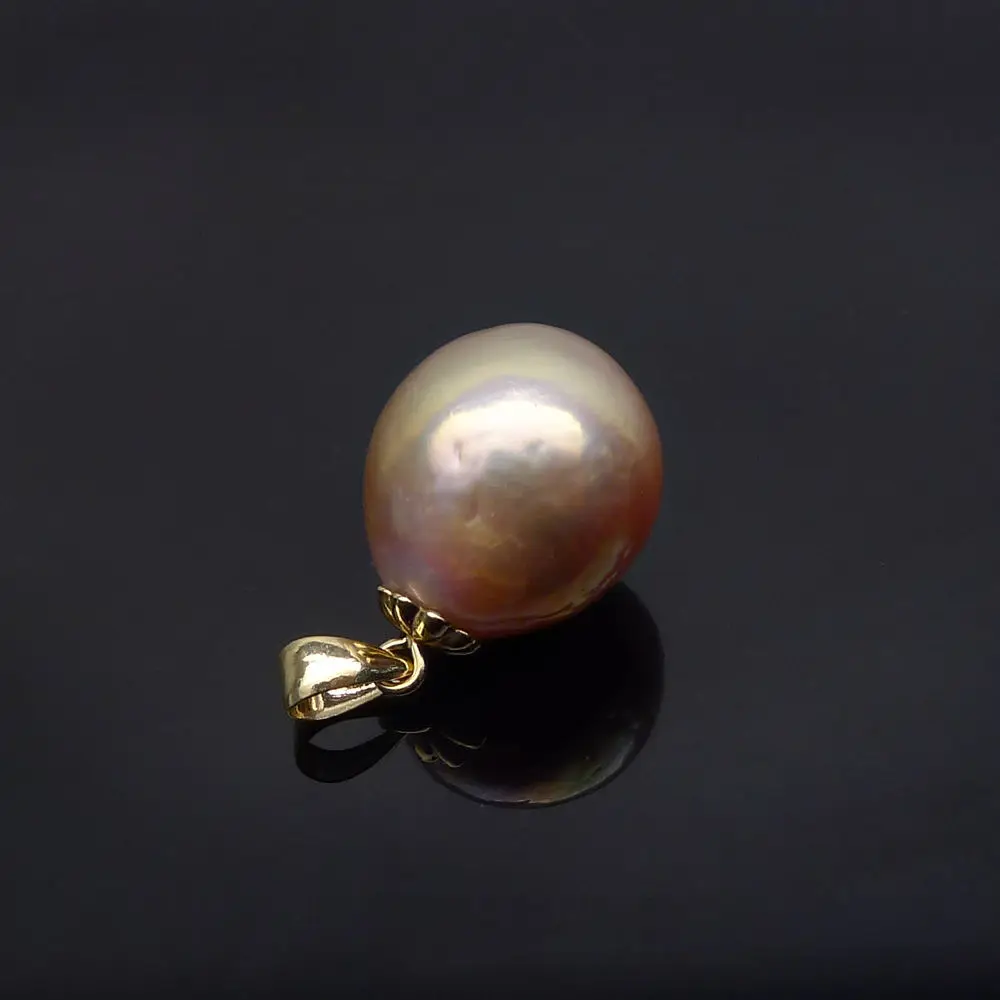 Подвеска из натурального жемчуга Касуми желтое золото 9 к 12 3*14 4 мм|pendant|pendant goldpendant