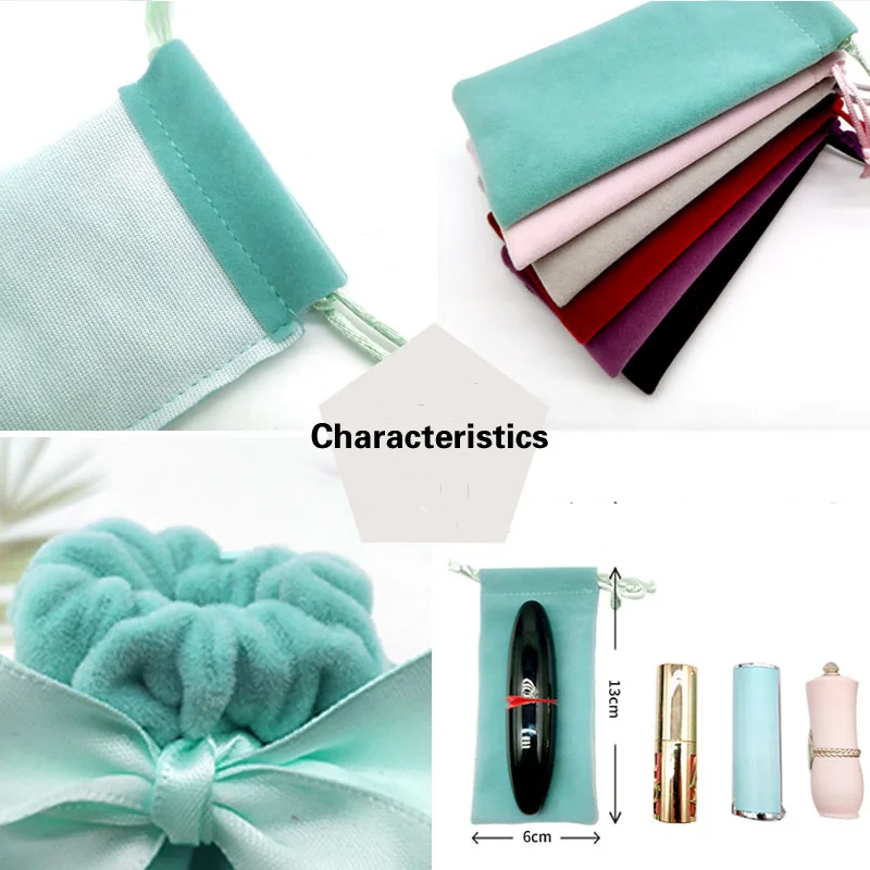 Black Lake Green Velvet Bags Wine Red Jewelry MP3 Packing Wedding Candy Jewellry Gift Boutique 6X13cm 10pcs | Украшения и