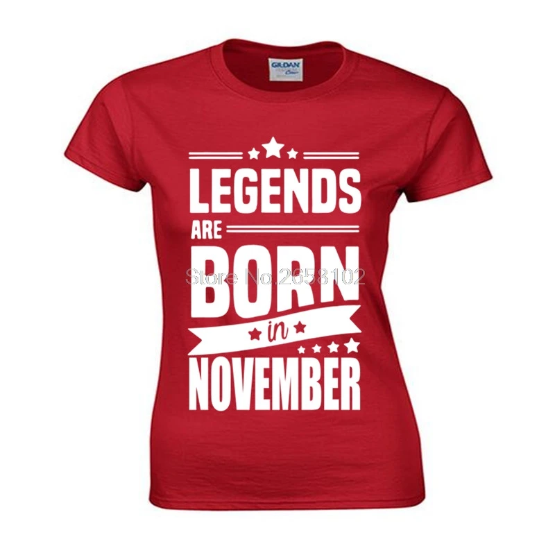 Женская футболка рождаются легенды в ноябре забавный подарок на день рождения