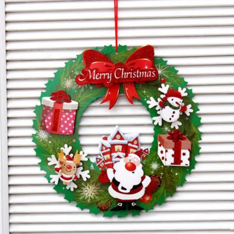 Рождественская бумага Рождественский венок наклейка на окно дверь торговый