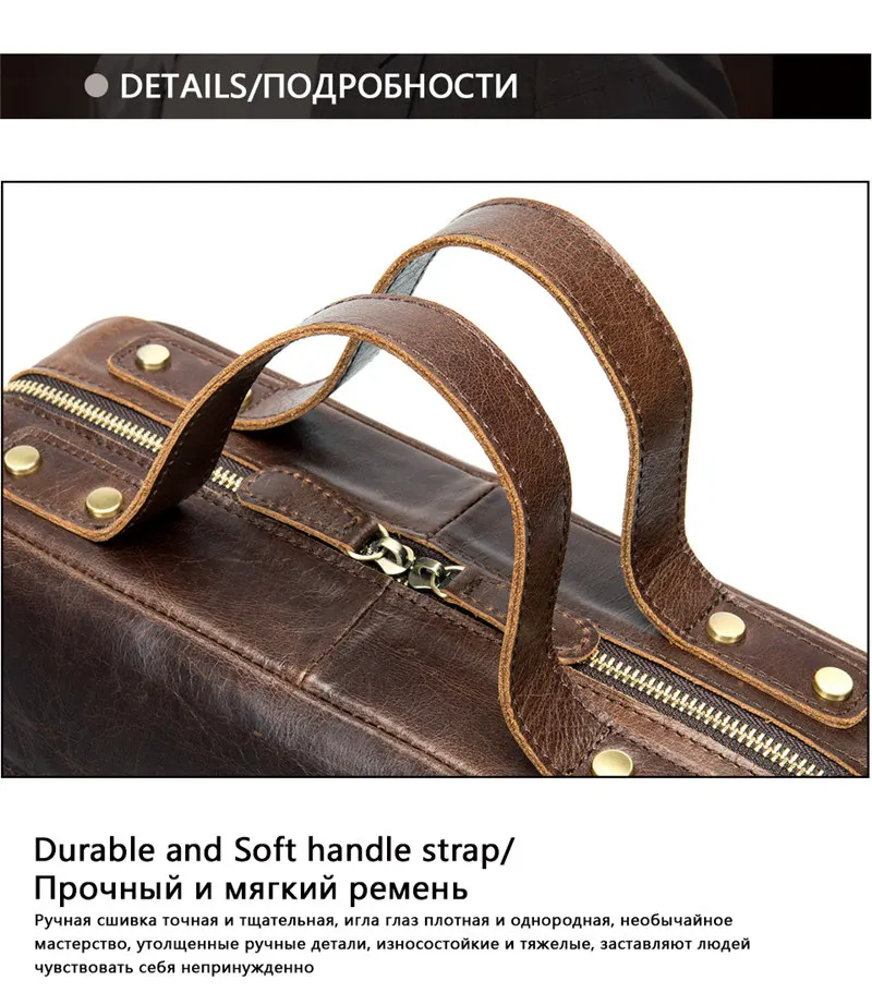 Vintage Genuine Leather Backpack Men Laptop Backpack High Quality Cowhide Leather Male Casual Bags Large Capacity