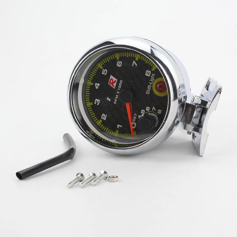 Free Shipping Tachometer 3.75 inch Carbon Fibre 0-8000 RPM Auto Gauge Car meter | Автомобили и мотоциклы