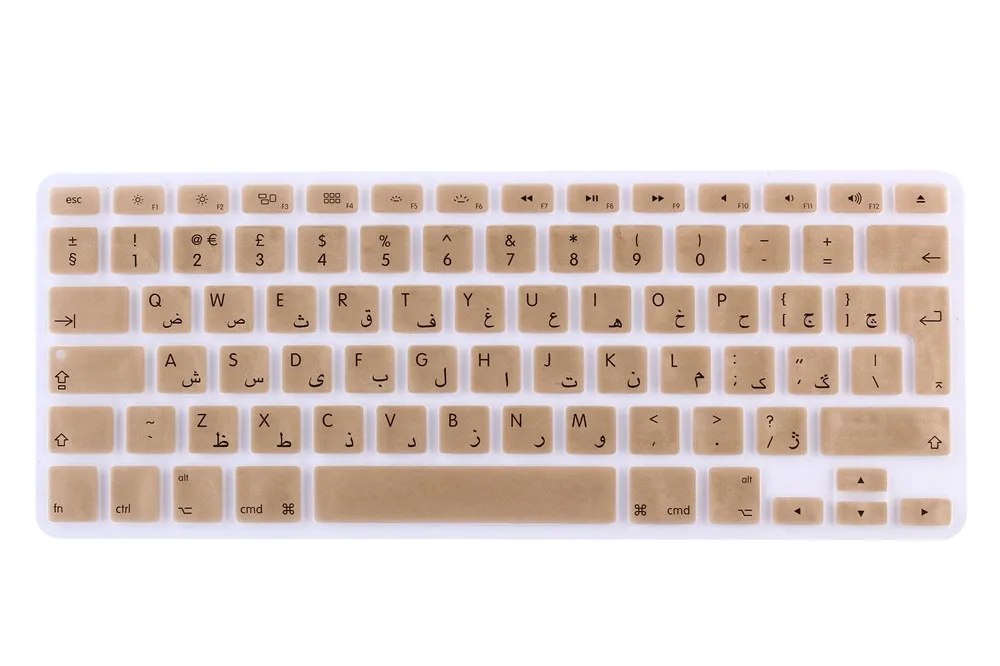 RYGOU UK EU силиконовый чехол для клавиатуры, пленка для MacBook Air Pro 13 15 17, наклейки на арабскую клавиатуру для Mac book Air 13"