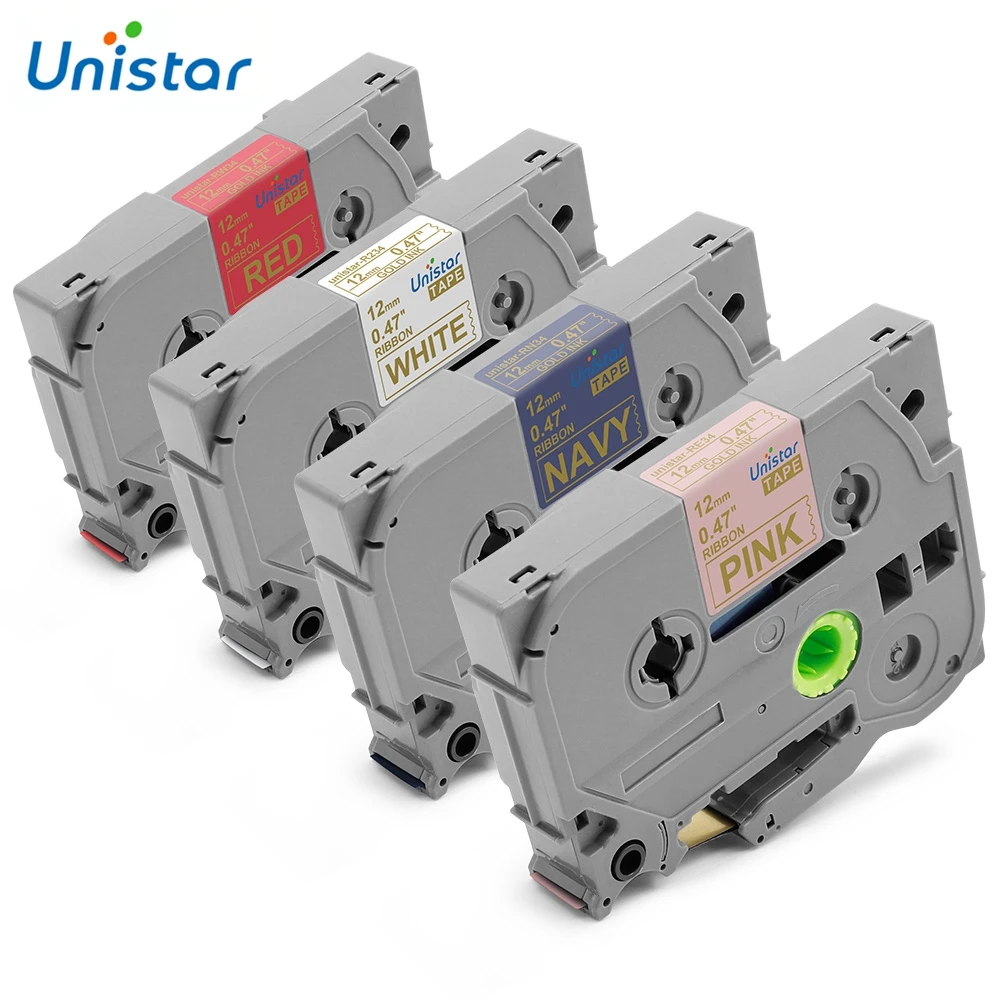 Атласная лента Unistar TZe 4 шт. 12 мм комбинированный набор совместим с родственниками