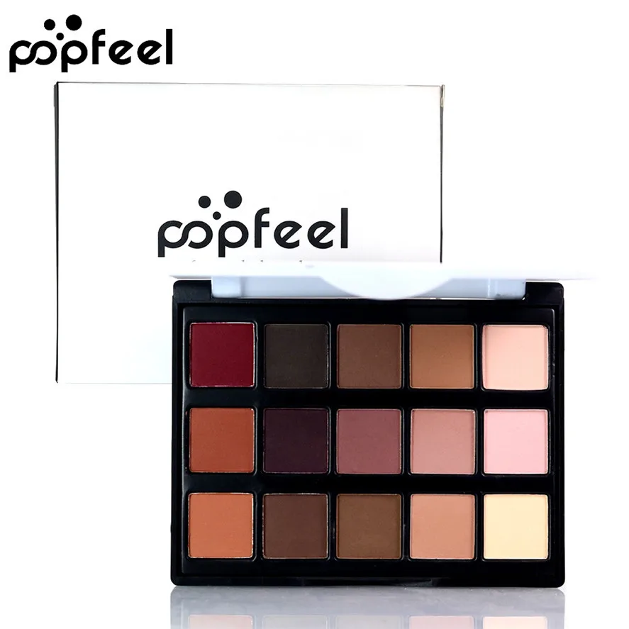 Popfeel Новинка 2017 портативная Косметическая матовая палитра теней для век крем