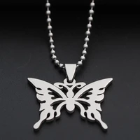 10 stainless steel hollow butterfly charm necklace animal insect butterfly bee necklace butterfly effect pendant charm necklace