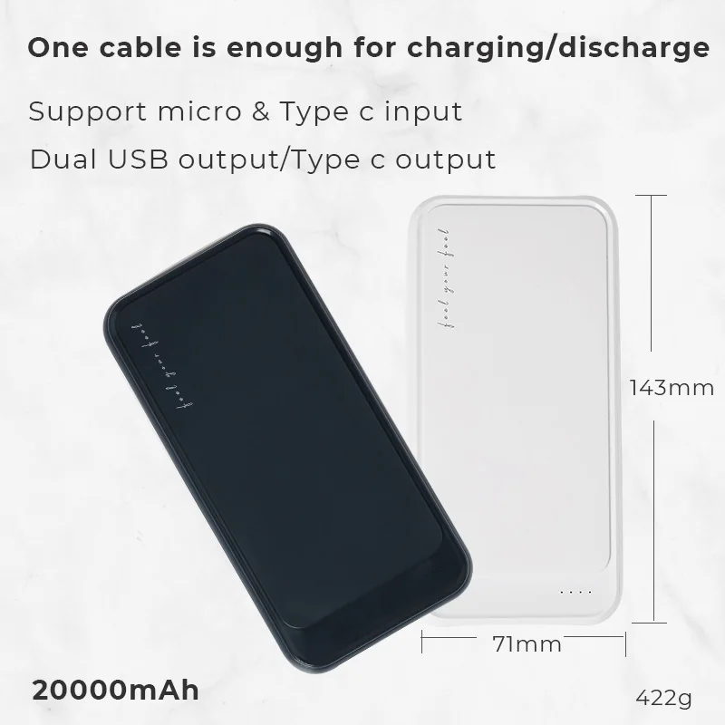 Liberfeel Maoxin внешний аккумулятор 20000 мАч микро и Тип c двойной вход Двойной выход usb