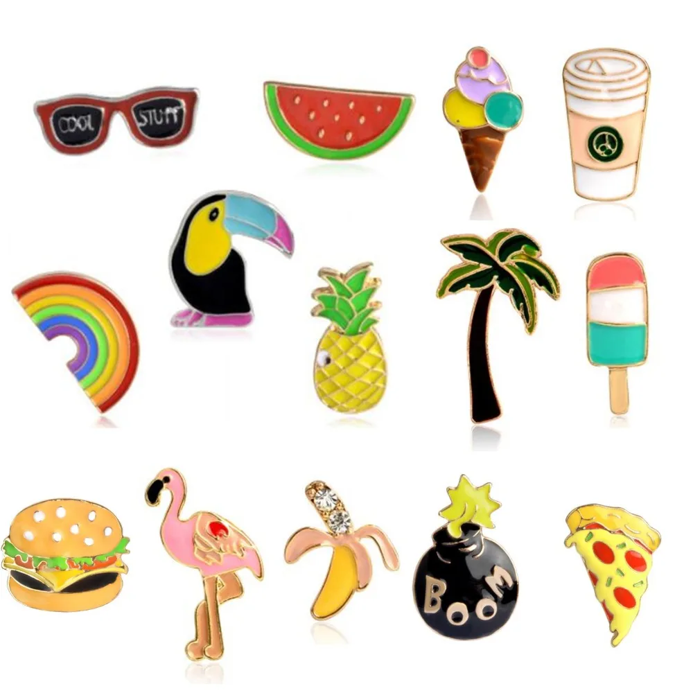 WKOUD ананас Тукан радуга губы сок солнечные очки Фламинго арбузная шляпа брошь в