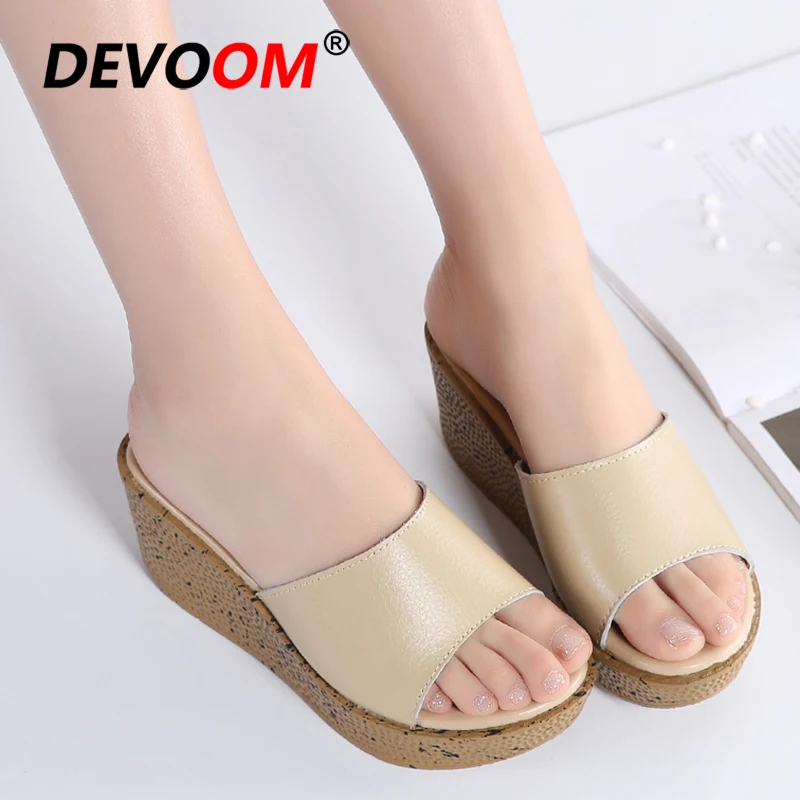New Fashion White Platform Flip Flops Summer Breath Teenslippers Women Indoor Slippers Pu Black Slides Sloffen Wedge | Обувь