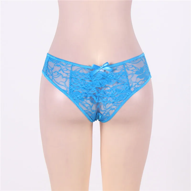 Blue Lady Underwear Кружевные трусики с открытым низом, большие размеры 5XL, 6XL, женские трусики, Прозрачное нижнее белье, женские трусики, сексуальные,, Bragas Atractivas P5008 - Цвет: Blue Lady Underwear