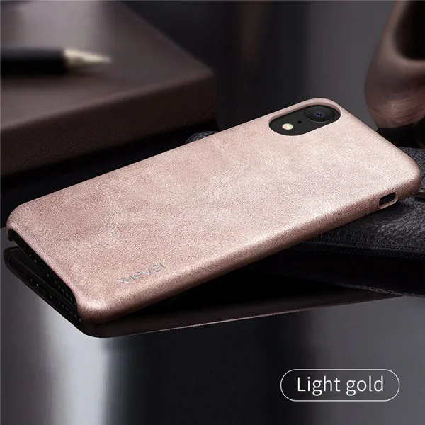 Для iPhone XS Max чехол для iPhone XS XR X-Level Винтажный чехол из искусственной кожи в стиле ретро чехол для телефона для iPhone X XR XS Max ультратонкая задняя крышка - Цвет: gold