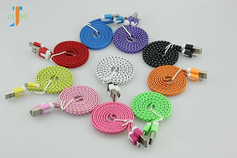 100 шт 1 м 2 м 3 м прочный плоский плетеный тканевый type C type-C Usb C USB-C Micro USB кабель для зарядки и синхронизации данных для IPhone samsung