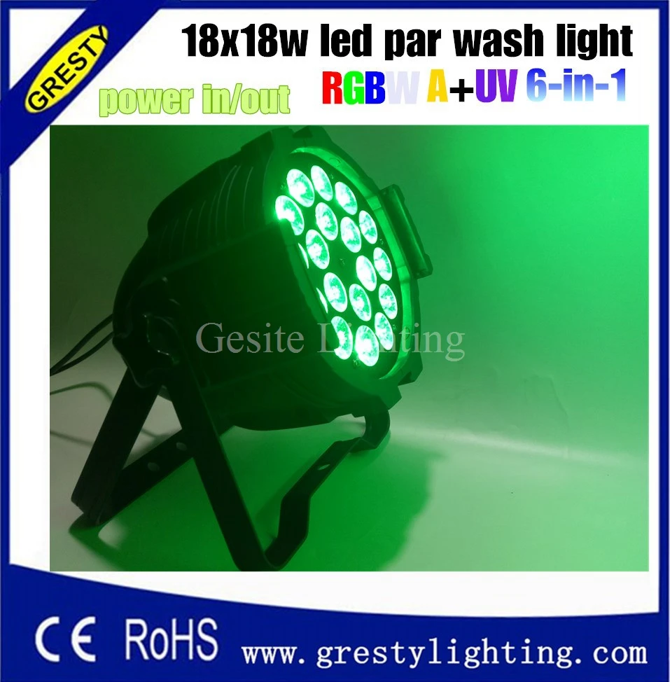 6xlot led par 18x18w rgbwa uv dmx 18pcs light 6in1 | Освещение