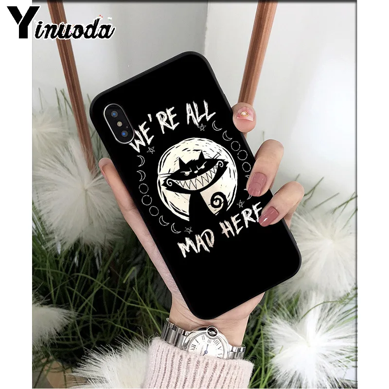 Силиконовый мягкий чехол для телефона Yinuoda we all mad here iphone 13 X XS MAX 6 6S 7 8 Plus 5 5S XR -
