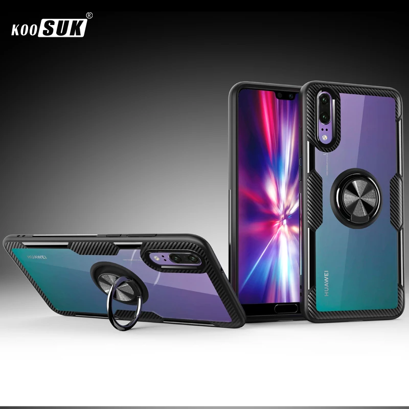 Чехол для Huawei P30 Роскошный прозрачный чехол из поликарбоната и углеродного